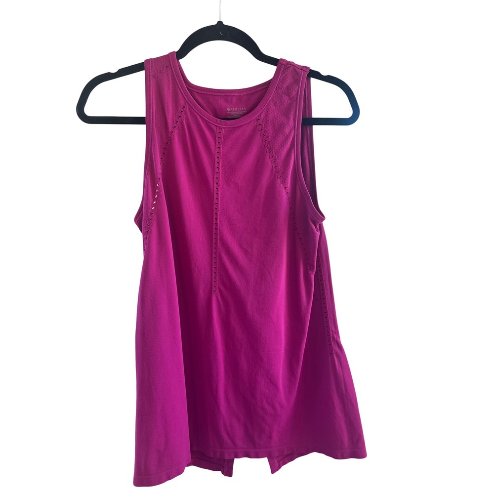 Athleta Foothill Tank Magenta Pink Seamless Pointelle Yoga‎ Top XS, Athletic